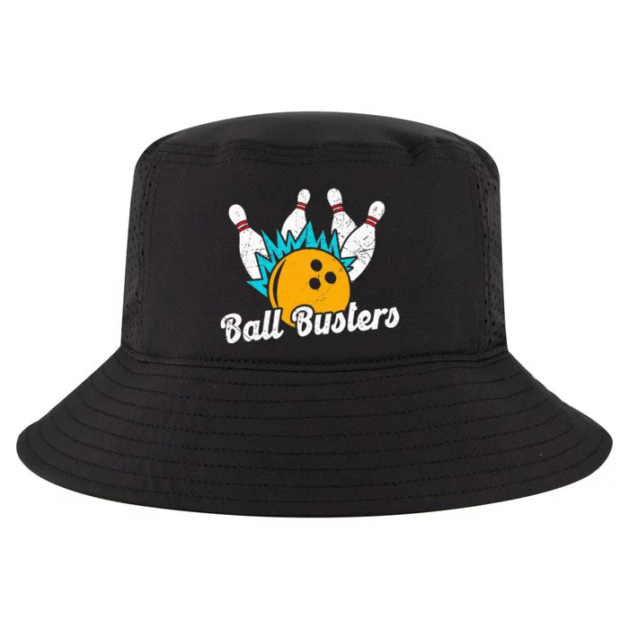 Classic Retro Bowling Team Name Ball Busters League Night Cool Comfort Performance Bucket Hat