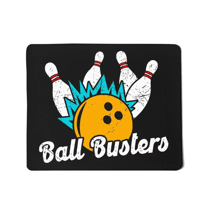 Classic Retro Bowling Team Name Ball Busters League Night Mousepad