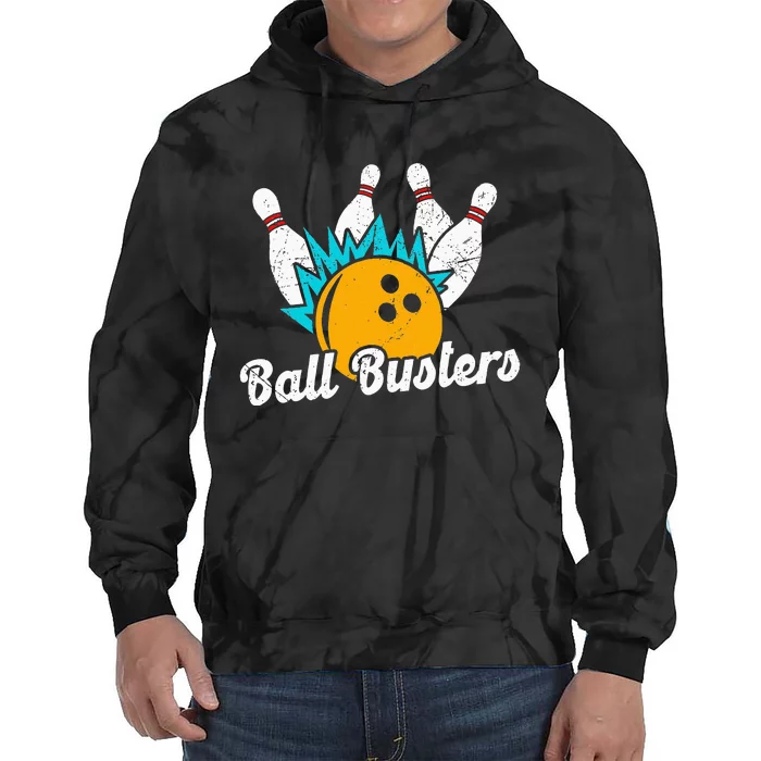 Classic Retro Bowling Team Name Ball Busters League Night Tie Dye Hoodie