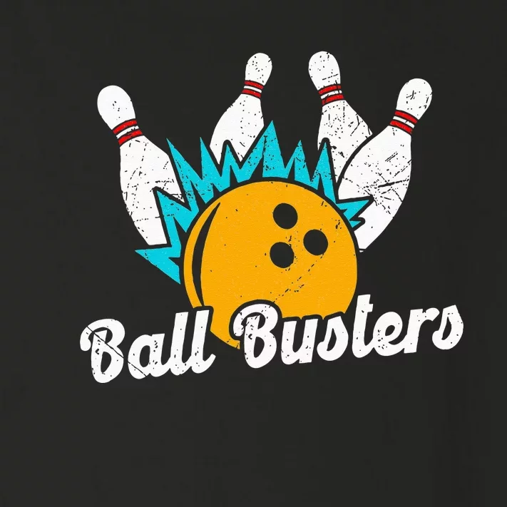 Classic Retro Bowling Team Name Ball Busters League Night Toddler Long Sleeve Shirt