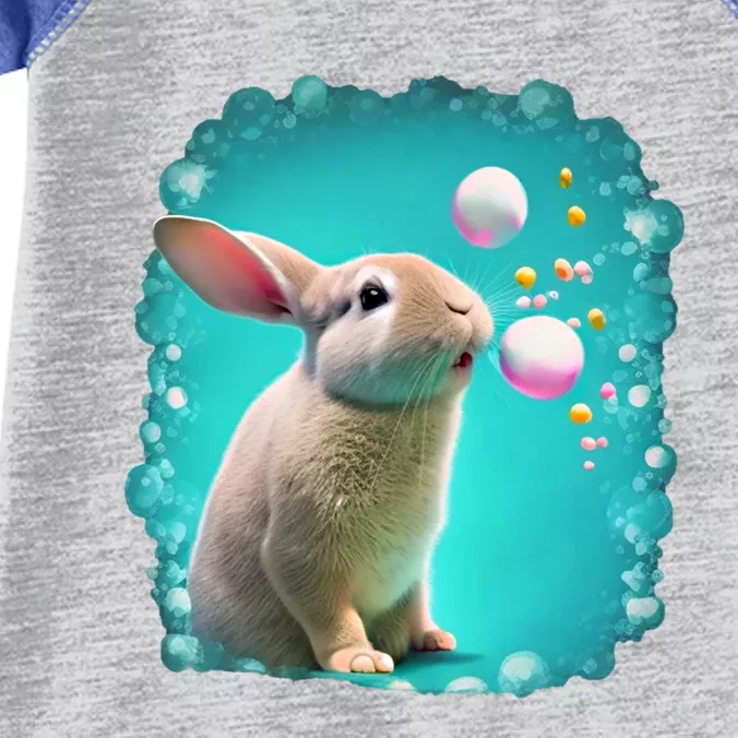 Cute Rabbit Bunny Blowing Bubble Gum Easter Day Meaningful Gift Infant Baby Jersey Bodysuit