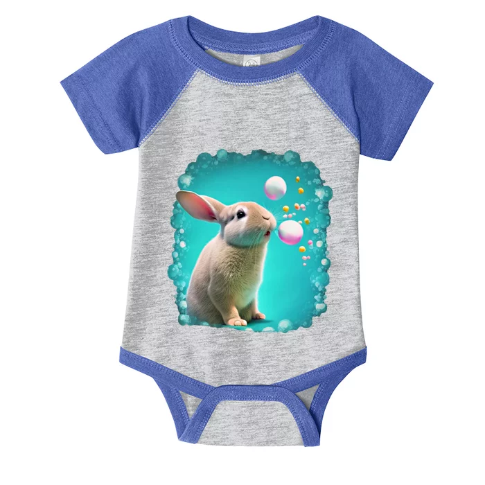 Cute Rabbit Bunny Blowing Bubble Gum Easter Day Meaningful Gift Infant Baby Jersey Bodysuit