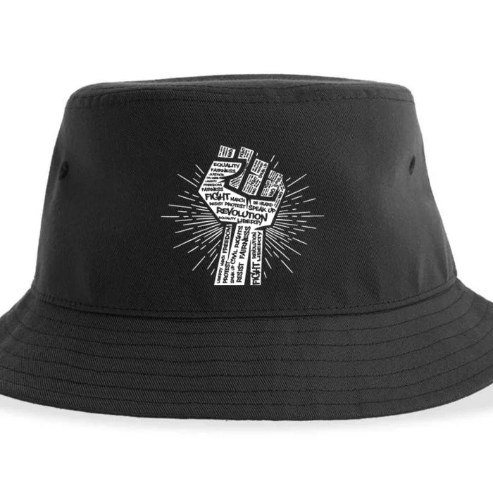 Civil Rights Black Power Fist March For Justice Sustainable Bucket Hat