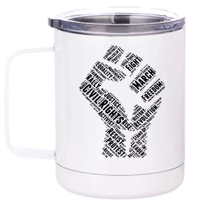 Civil Rights Black Power Fist March For Justice Front & Back 12oz Stainless Steel Tumbler Cup