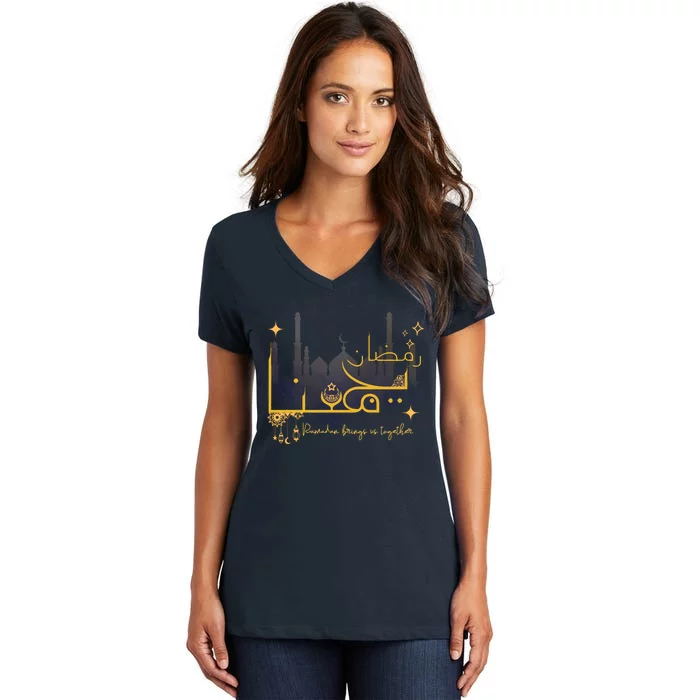 Cool Ramadan Bring Us Together Women's V-Neck T-Shirt