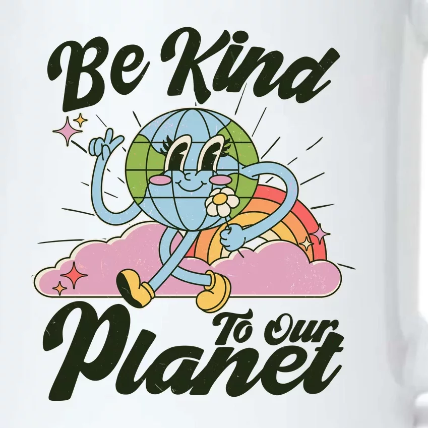 Cute Retro Be Kind To Our Planet Celebrate Earth Day Black Color Changing Mug