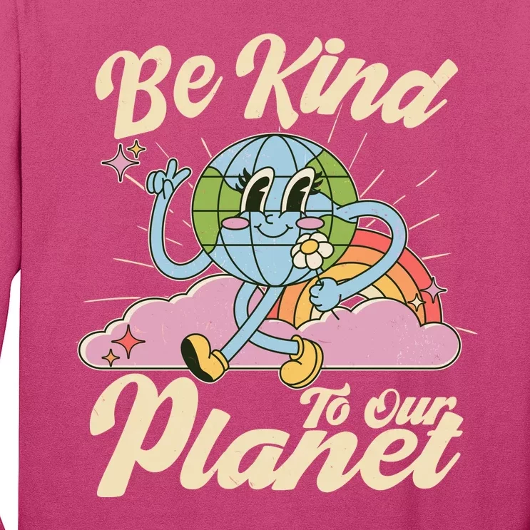 Cute Retro Be Kind To Our Planet Celebrate Earth Day Long Sleeve Shirt