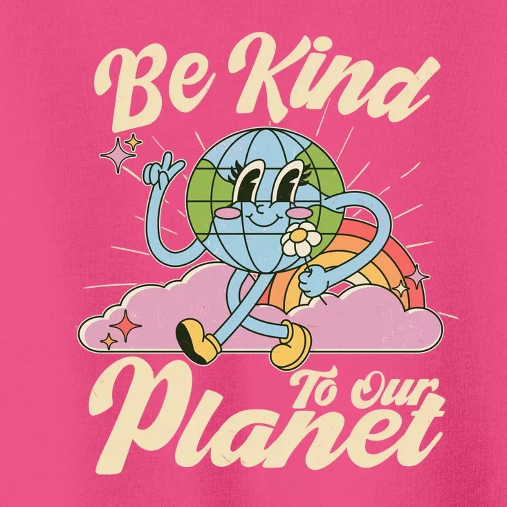 Cute Retro Be Kind To Our Planet Celebrate Earth Day Toddler T-Shirt