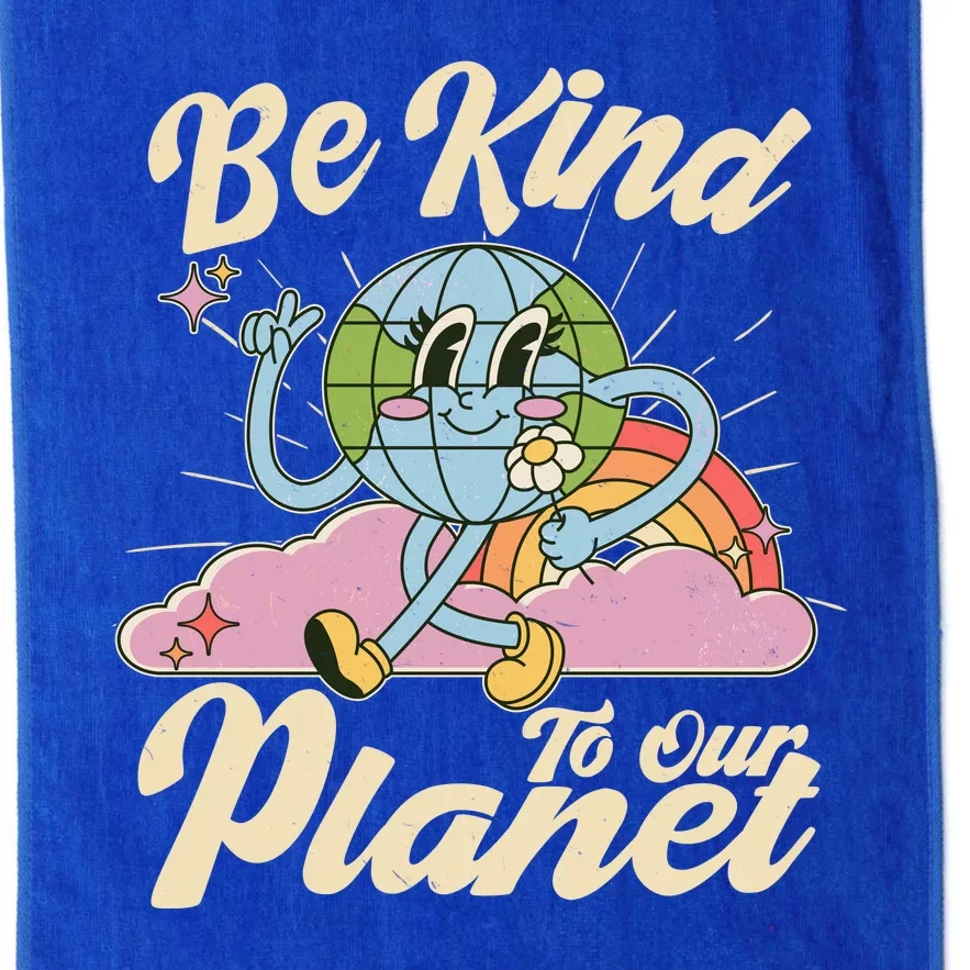 Cute Retro Be Kind To Our Planet Celebrate Earth Day Platinum Collection Golf Towel