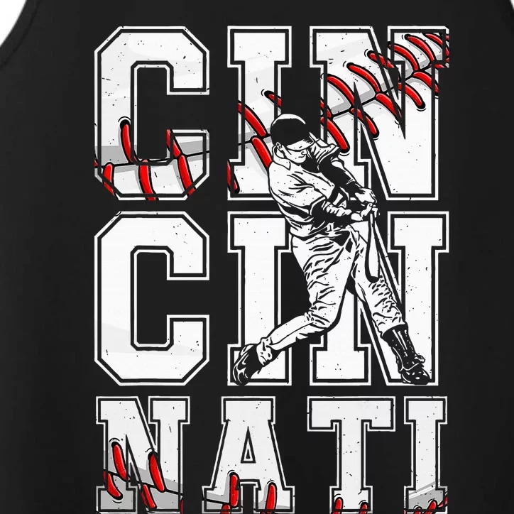 Cincinnati Retro Baseball Lover Met At Game Day Performance Tank