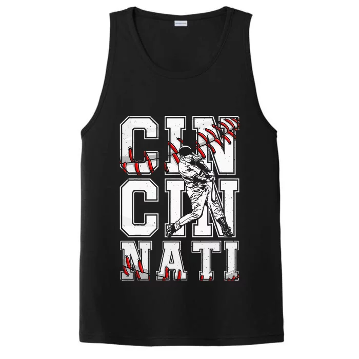 Cincinnati Retro Baseball Lover Met At Game Day Performance Tank