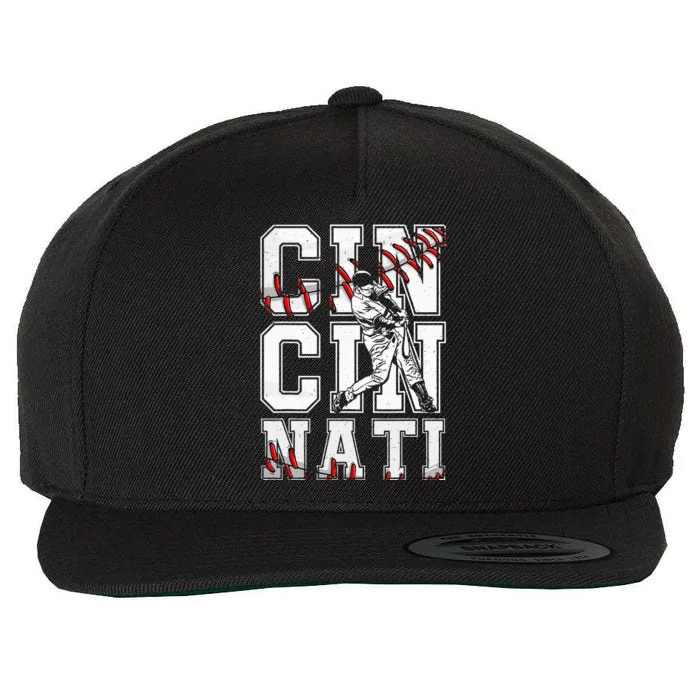 Cincinnati Retro Baseball Lover Met At Game Day Wool Snapback Cap