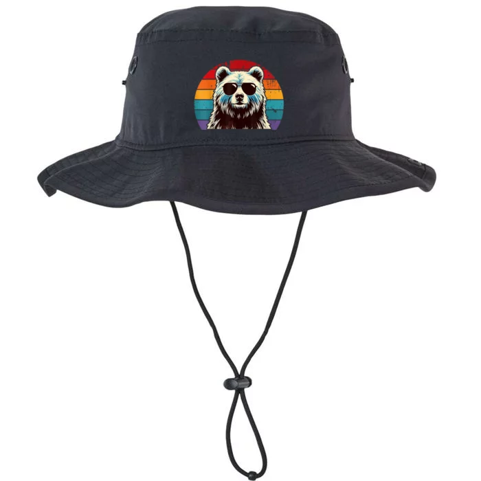 Cool Retro Bear In Sunglasses 70s 80s 90s Novelty Funny Bear Legacy Cool Fit Booney Bucket Hat