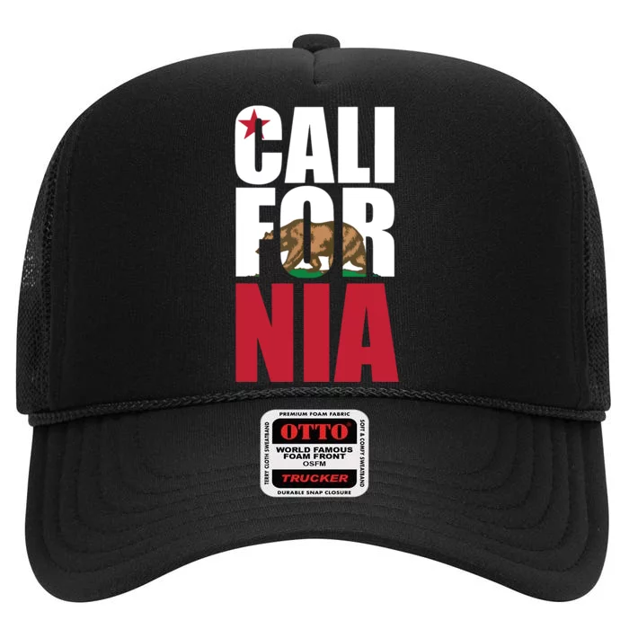 California Republic Bear T High Crown Mesh Trucker Hat