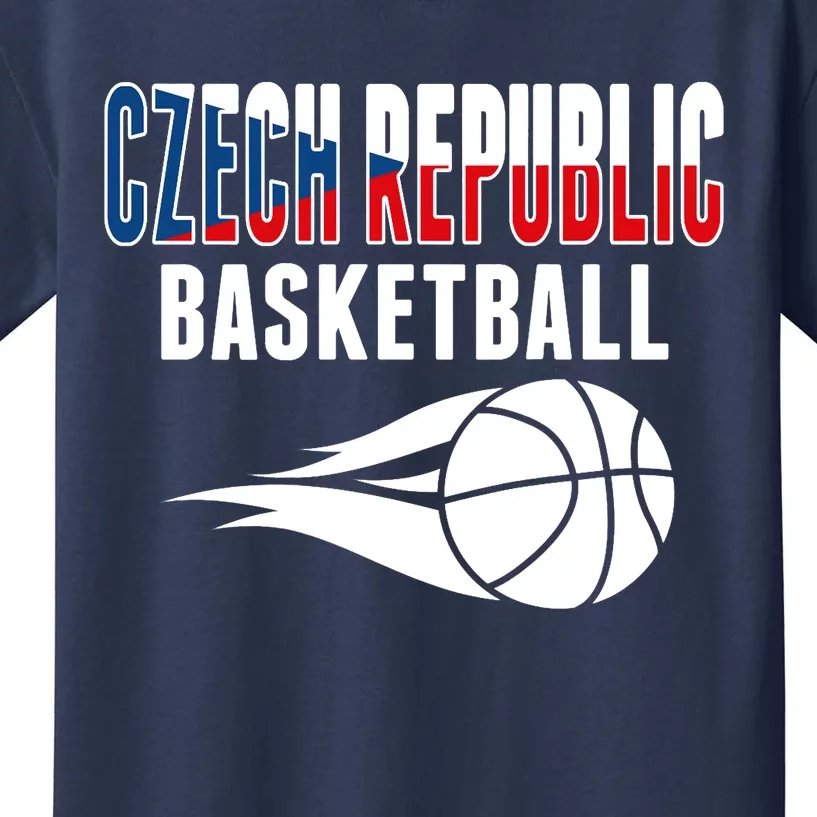 Czech Republic Basketball Lovers Jersey Czech Sport Fans Kids T-Shirt