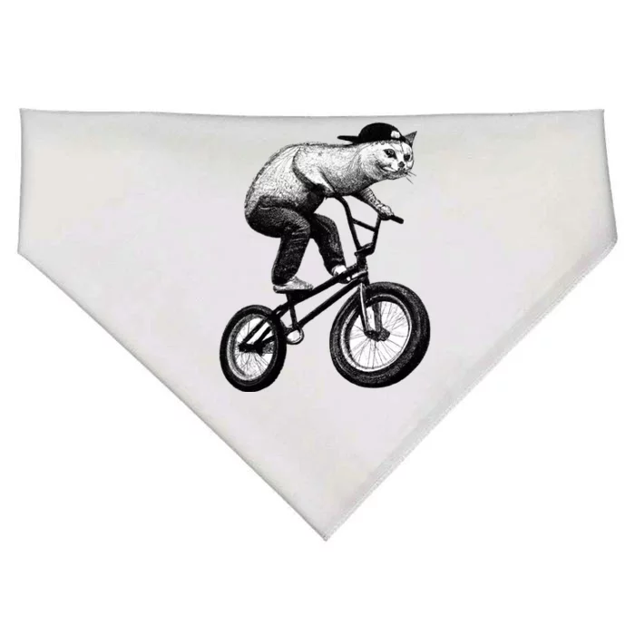 Cat Riding BMX USA-Made Doggie Bandana