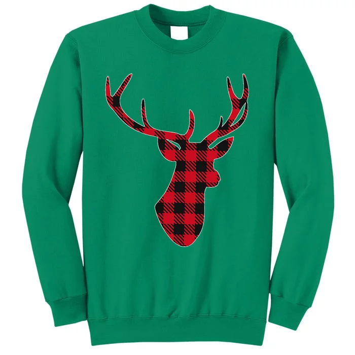 Classic Red & Black Christmas Buffalo Plaid Deer Sweatshirt