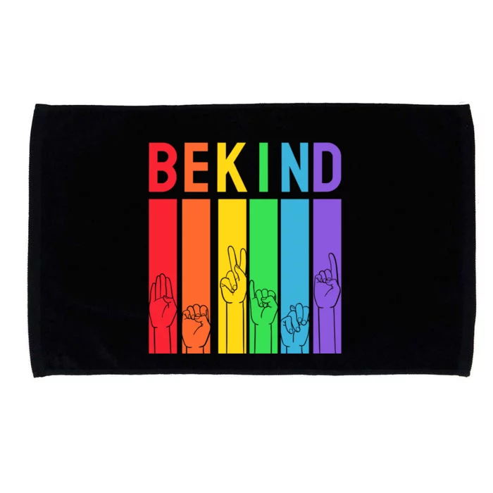 Colorful Rainbow Be Kind Lgbt Lgbtq Great Gift Microfiber Hand Towel