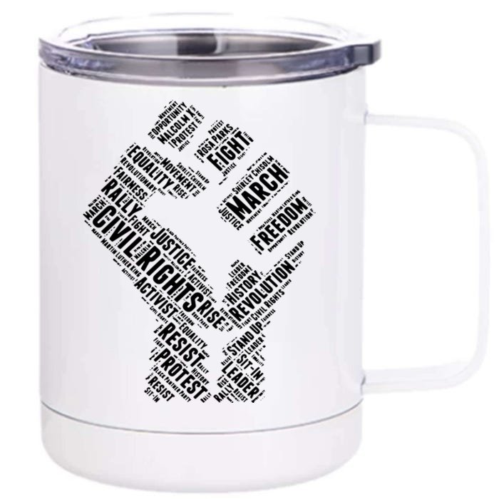 Civil Rights Black Power Fist March For Justice Front & Back 12oz Stainless Steel Tumbler Cup