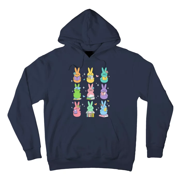 Cute Reading Bunny Bookworm Reader Teacher Rabbit Book Lover Hoodie