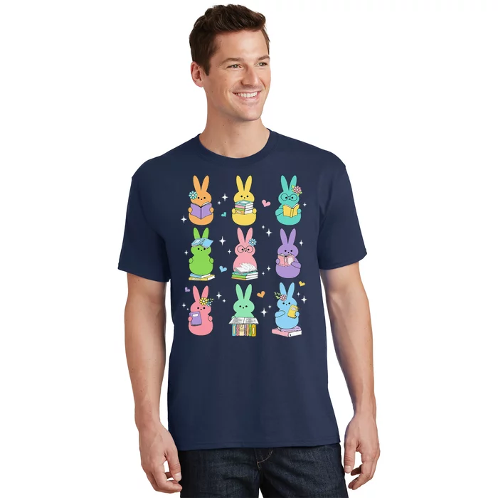 Cute Reading Bunny Bookworm Reader Teacher Rabbit Book Lover T-Shirt