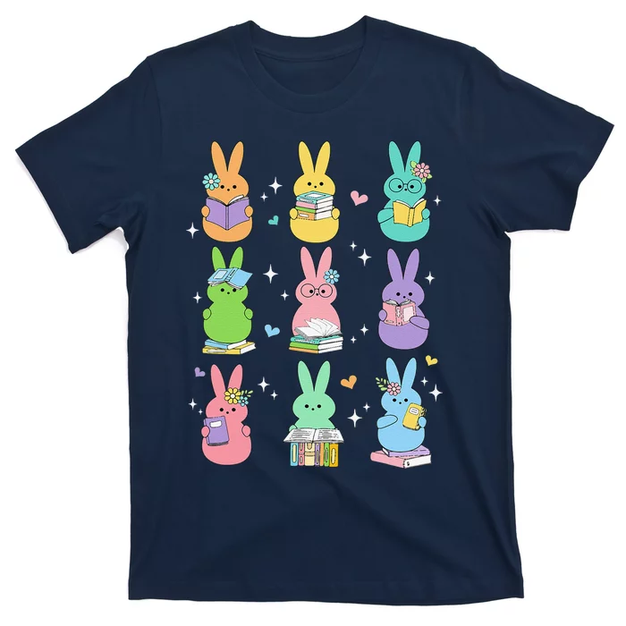 Cute Reading Bunny Bookworm Reader Teacher Rabbit Book Lover T-Shirt