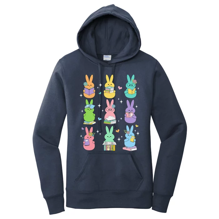 Cute Reading Bunny Bookworm Reader Teacher Rabbit Book Lover Women's Pullover Hoodie