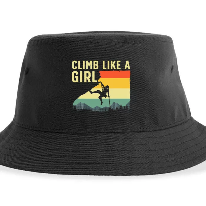 Cool Rock Climbing Mountain Rock Climbers Sustainable Bucket Hat