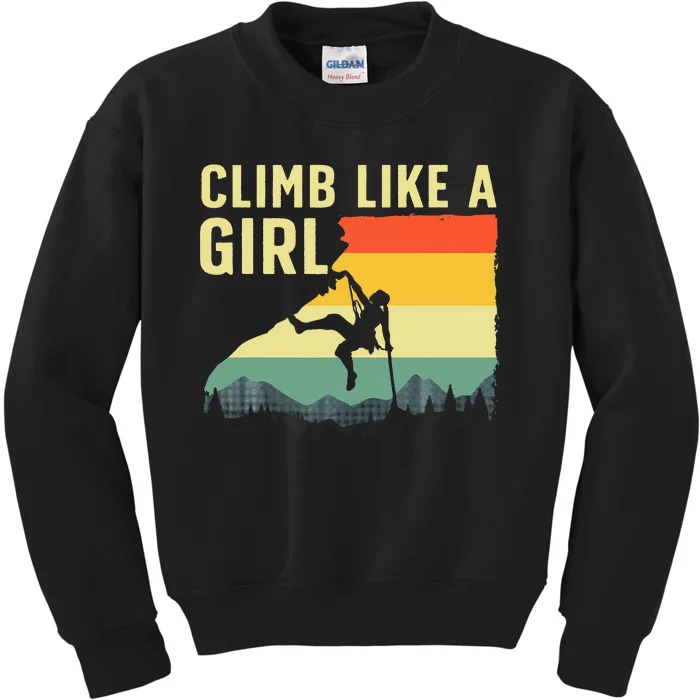 Cool Rock Climbing Mountain Rock Climbers Kids Sweatshirt