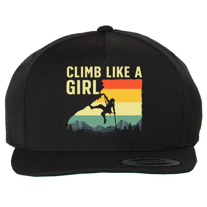 Cool Rock Climbing Mountain Rock Climbers Wool Snapback Cap