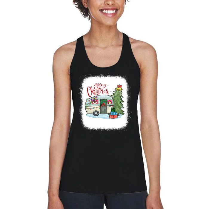 Camping RV Christmas Happy Xmas Party Camping Gift Women's Racerback Tank