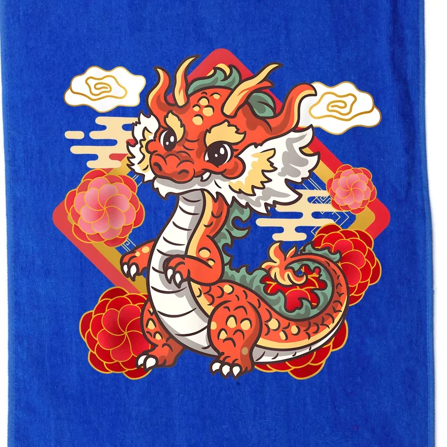 Cute Red Chinese New Year Of The Dragon 2024 Lunar Zodiac Platinum Collection Golf Towel