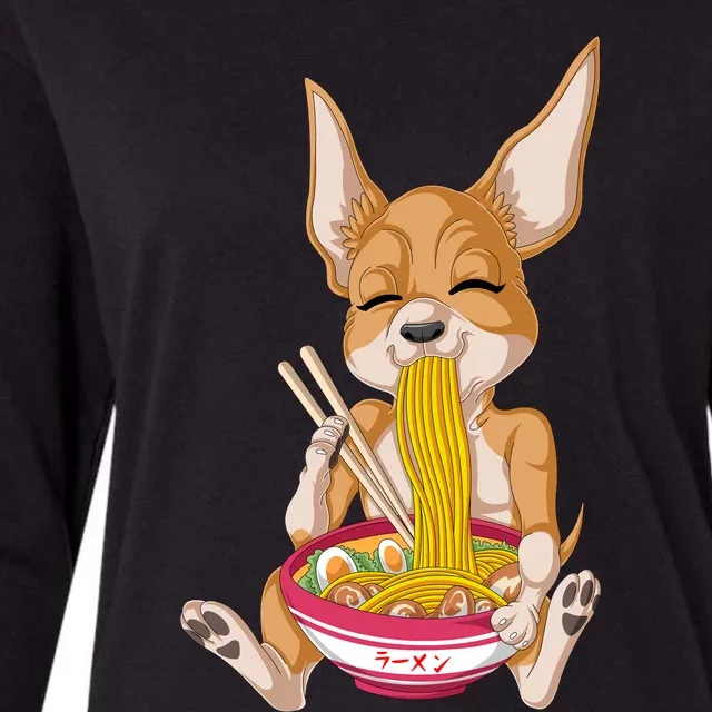 Chihuahua Ramen Womens Cotton Relaxed Long Sleeve T-Shirt