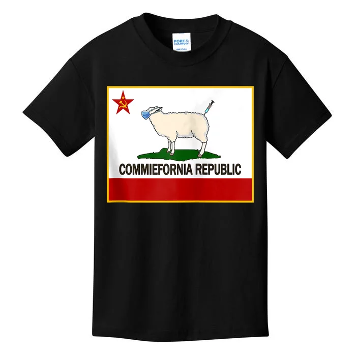 Commiefornia Republic California State Flag Funny Sheeple Kids T-Shirt