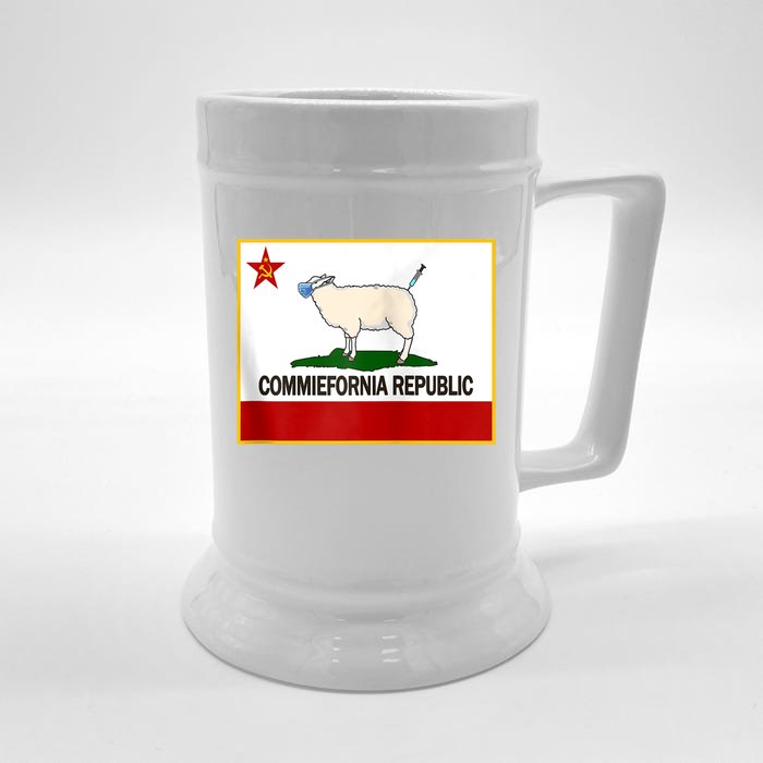 Commiefornia Republic California State Flag Funny Sheeple Front & Back Beer Stein