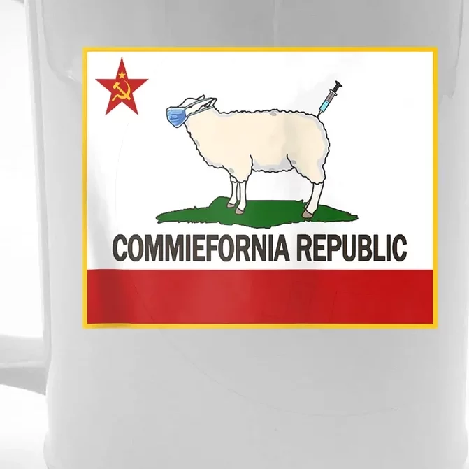 Commiefornia Republic California State Flag Funny Sheeple Front & Back Beer Stein