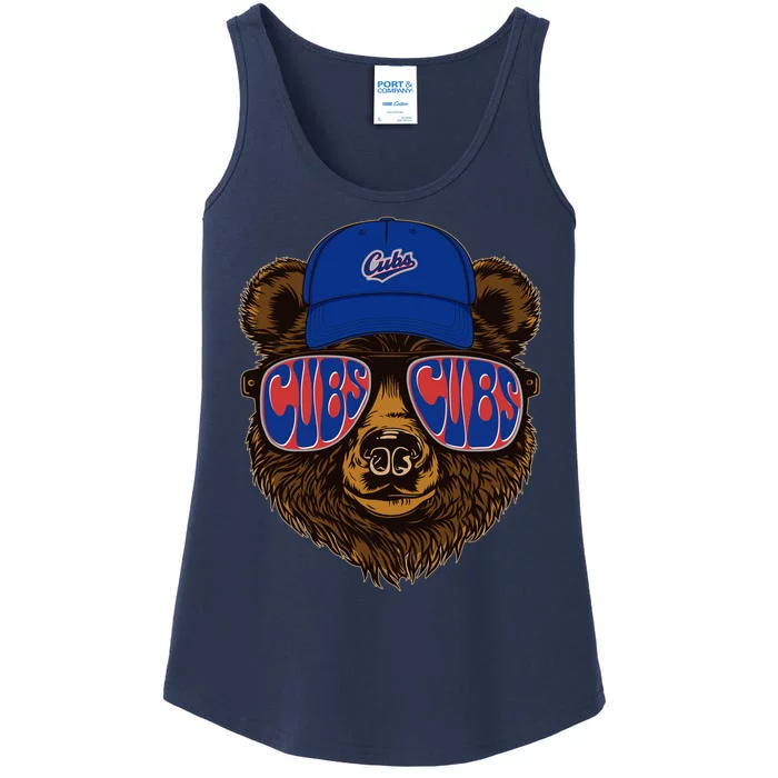 Cool Retro Cubs Bear Ladies Essential Tank