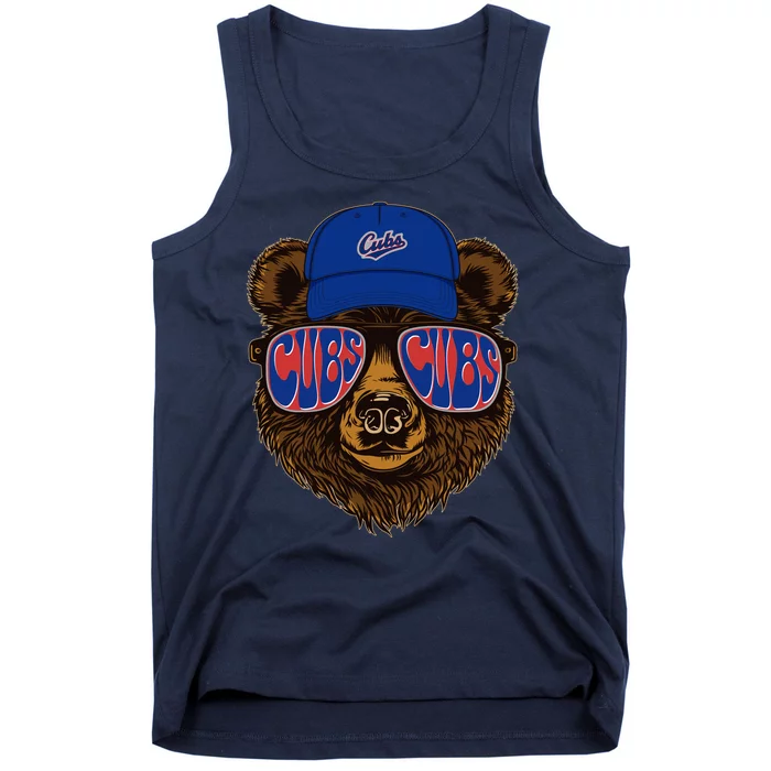 Cool Retro Cubs Bear Tank Top