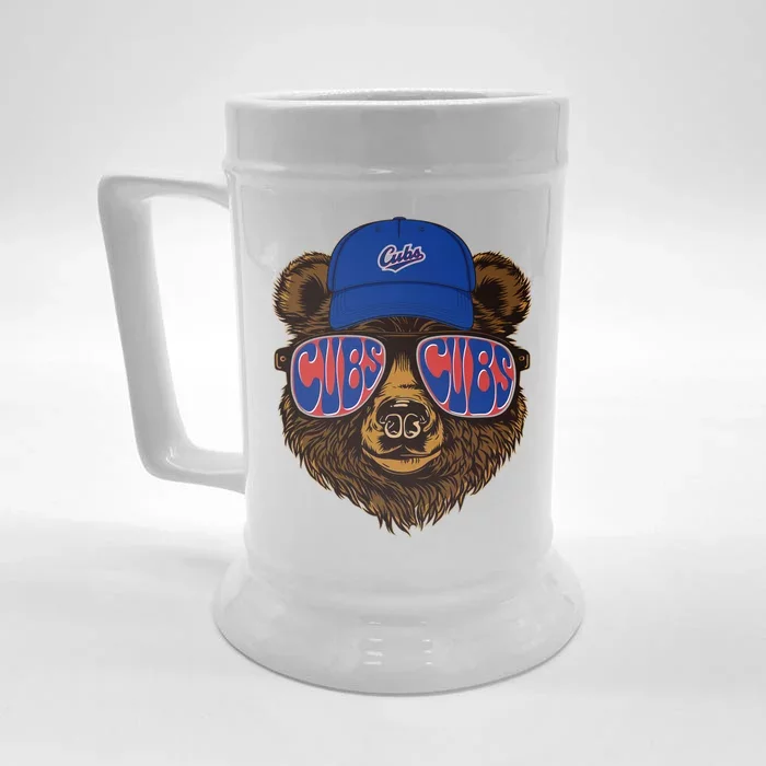 Cool Retro Cubs Bear Front & Back Beer Stein