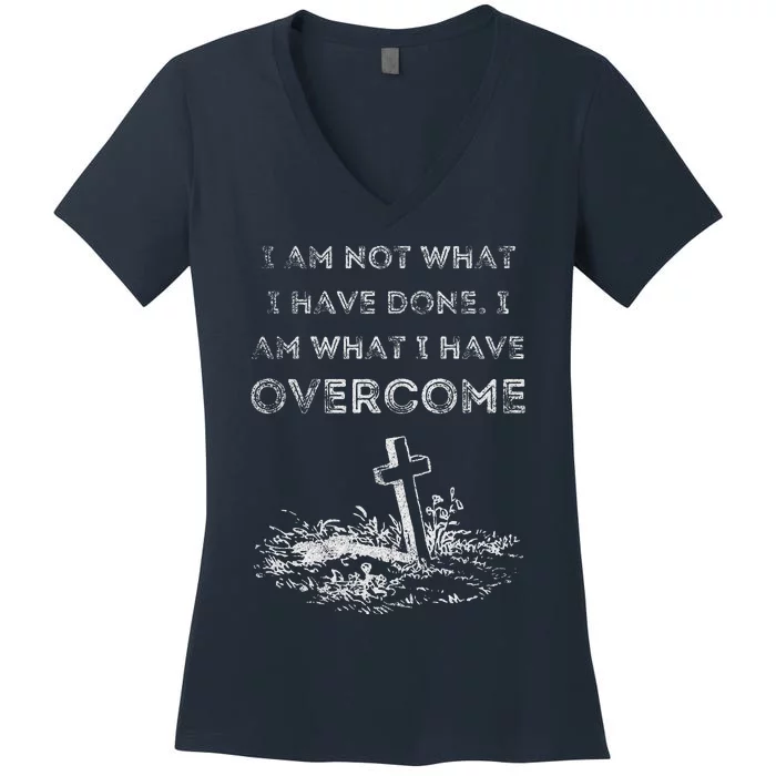 Celebrate Recovery Christian Cross Jesus Christ Women's V-Neck T-Shirt