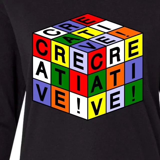 Creative Rubik's Cube Womens Cotton Relaxed Long Sleeve T-Shirt