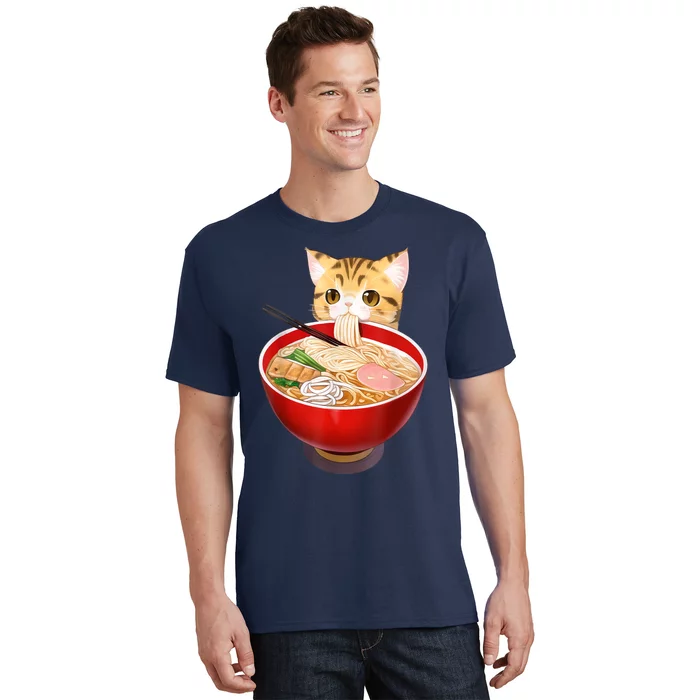 Cute Ramen Cat Kawaii Neko Anime Japanese Noodles Otaku T-Shirt