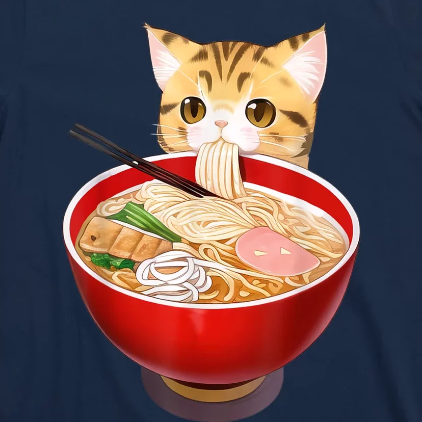 Cute Ramen Cat Kawaii Neko Anime Japanese Noodles Otaku T-Shirt