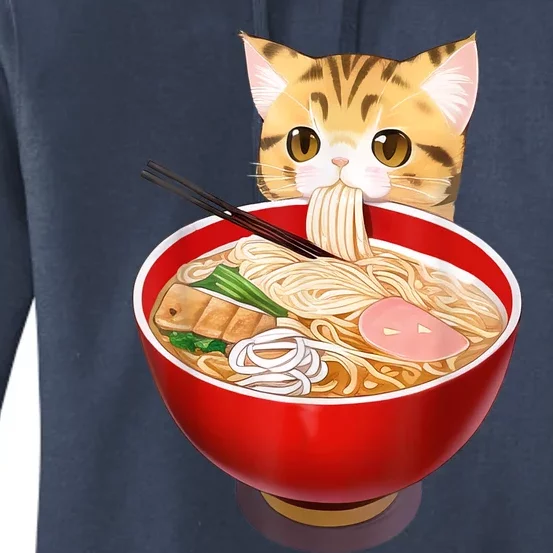 Cute Ramen Cat Kawaii Neko Anime Japanese Noodles Otaku Women's Pullover Hoodie