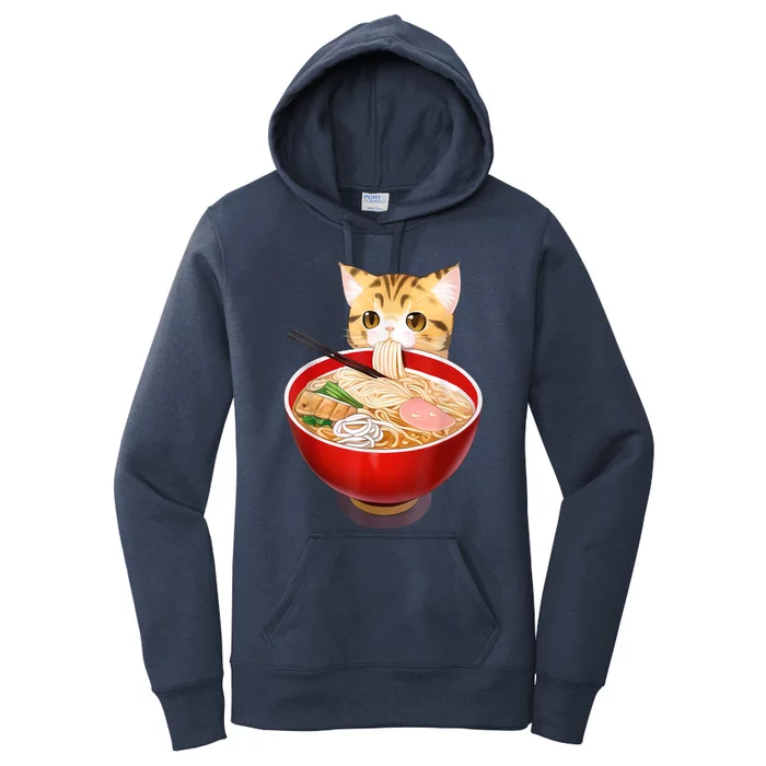 Cute Ramen Cat Kawaii Neko Anime Japanese Noodles Otaku Women's Pullover Hoodie