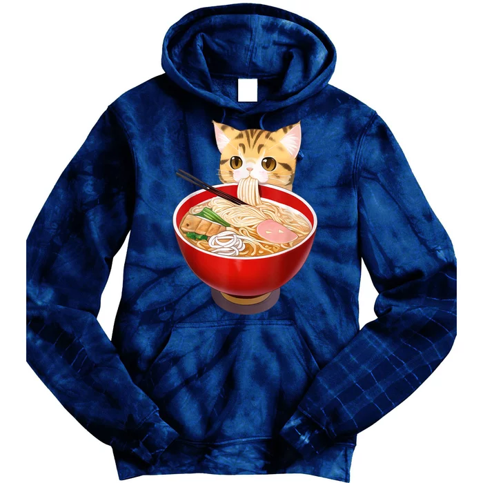 Cute Ramen Cat Kawaii Neko Anime Japanese Noodles Otaku Tie Dye Hoodie