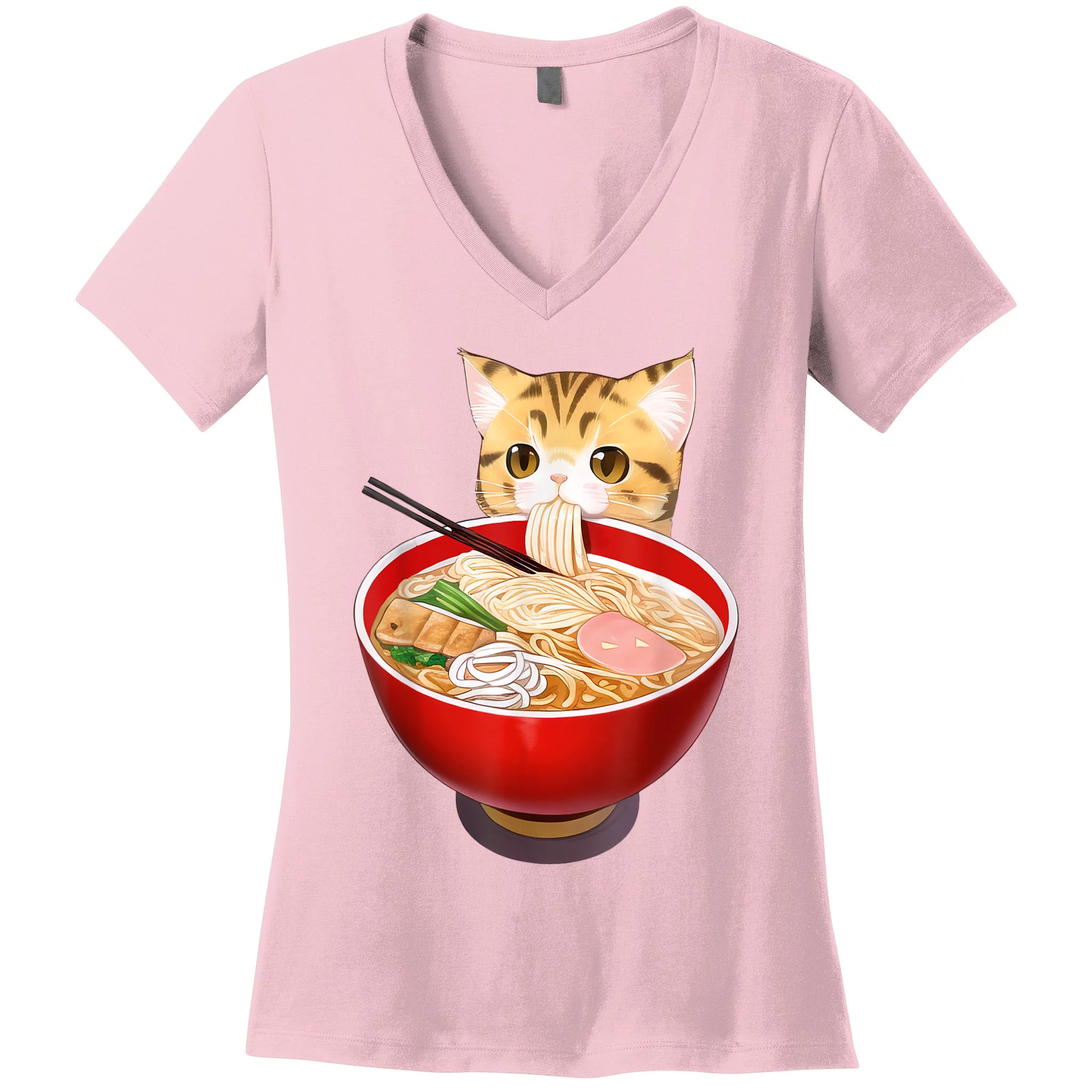 Kawaii Neko Cat Ramen Bowl Anime Otaku Color Cat | Women's T-Shirt Fitted |  Vó Maria's Artist Shop