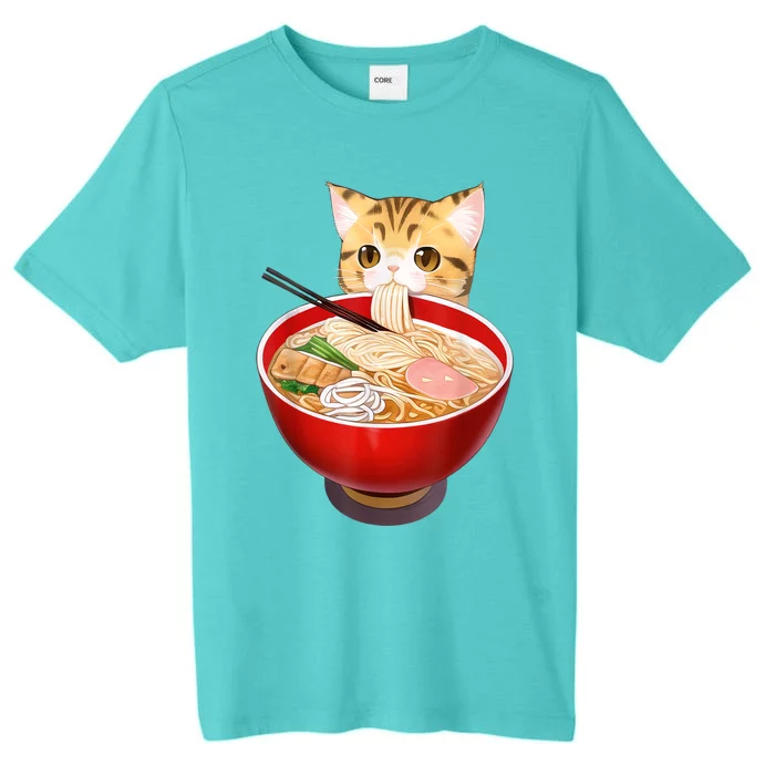 Cute Ramen Cat Kawaii Neko Anime Japanese Noodles Otaku ChromaSoft Performance T-Shirt