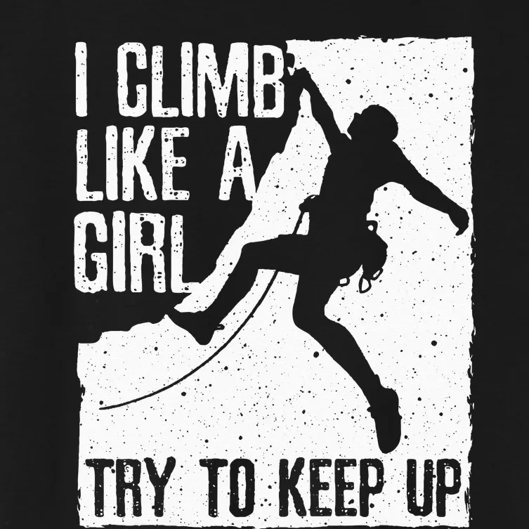 Cool Rock Climbing Design For  Climb Lovers Women's Crop Top Tee