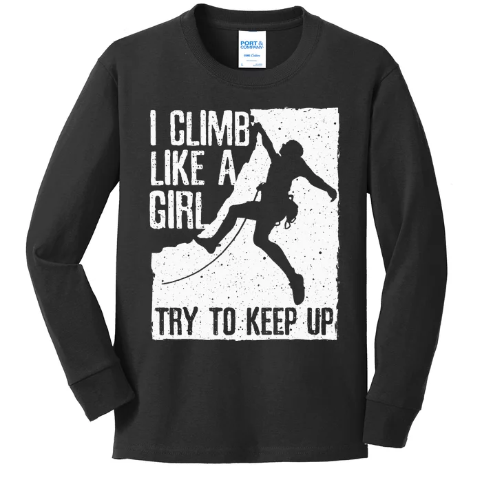 Cool Rock Climbing Design For  Climb Lovers Kids Long Sleeve Shirt